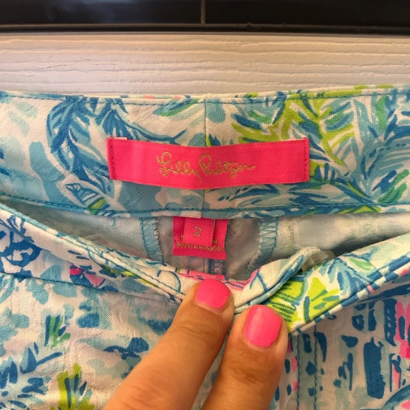 ! New Lilly Pulitzer  Kelly Skinny Crop Pants What A Lovely Place Print Si… - Picture 3 of 3